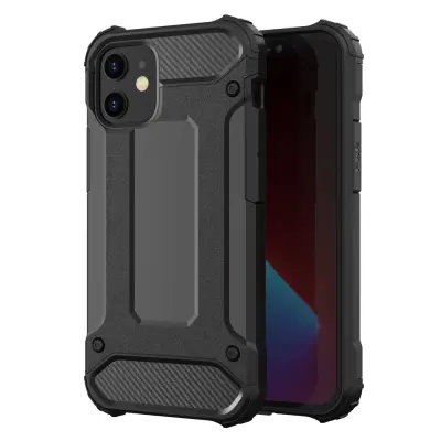 iPhone 12/12 Pro Skal Hybrid Armor Tough Rugged - Svart