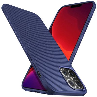 Jazz Twill Texture Skal iPhone 12 - Blå