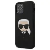 Karl Lagerfeld iPhone 12 & 12 Pro SkalSilikon Karl`s Head - Svart