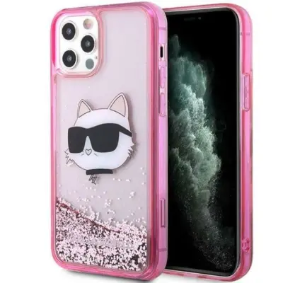 Karl Lagerfeld iPhone 12/12 Pro Mobilskal Choupette's Head - Rosa