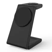 M10 3-i-1 Magnetisk Trådlös Laddare för iPhone 12/13/14/15 - Svart