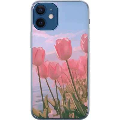 Mobilskal till Apple iPhone 12 med Rosa Tulpaner