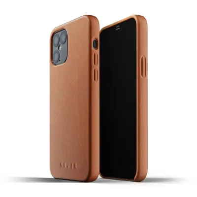 Mujjo Full Leather Case iPhone 12 & 12 Pro - Tan