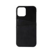 Onsala Mobilskal Skinn Svart iPhone 12 & 12 Pro med Kortfack