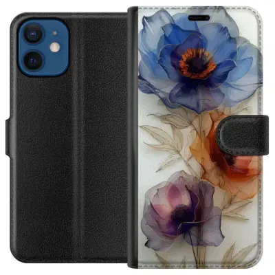 Plånboksfodral till Apple iPhone 12 med Silkesblommor