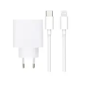 SiGN Extrem Snabbladdare Väggladdare USB-C till Lightning Kabel, 2.4A, 2m - Vit