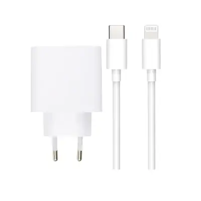 SiGN Extrem Snabbladdare Väggladdare USB-C till Lightning Kabel, 2.4A, 2m - Vit