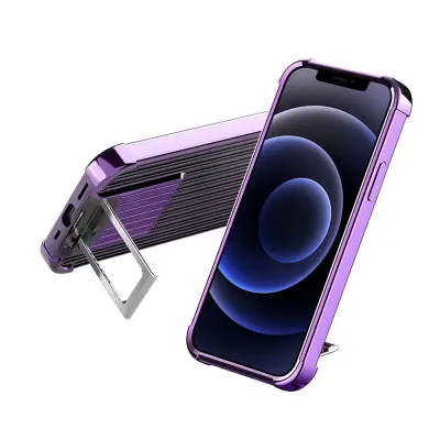 Suitcase Shaped Shockproof Skal iPhone 12 & 12 Pro- Lila