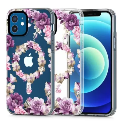 Tech-Protect iPhone 12/12 Pro Mobilskal Magsafe Magmood - Rose Floral
