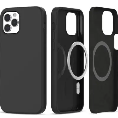 Tech-Protect iPhone 12/12 Pro Mobilskal Magsafe Silikon - Svart