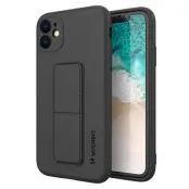 Wozinsky Kickstand Silikon Skal till iPhone 12 - Svart