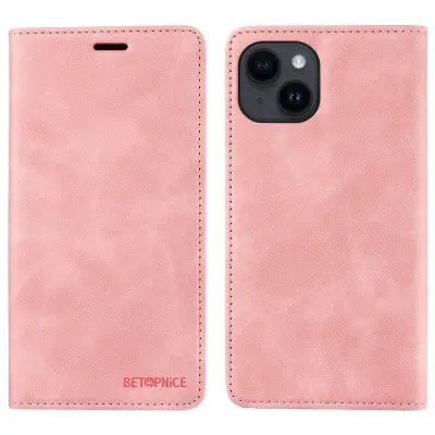 BETOPNICE 003 iPhone 13 mini Plånboksfodral Konstläder - Rosa