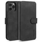 DG.MING iPhone 13 mini Plånboksfodral Retro Konstläder Svart