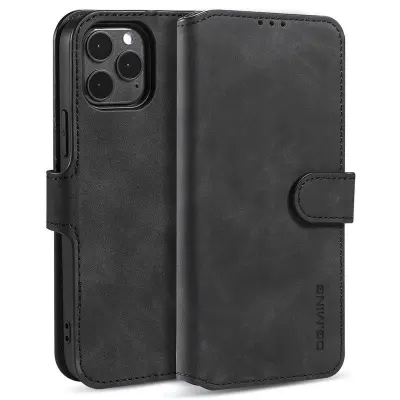DG.MING iPhone 13 mini Plånboksfodral Retro Konstläder Svart