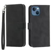 DIERFENG DF-03 Konstläder Plånboksfodral för iPhone 13 mini 5.4 tum - Svart