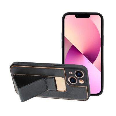 Forcell Leather skal Kickstand till iPhone 13 MINI Svart