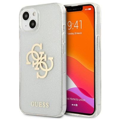 Guess Glitter Big Logo Skal iPhone 13 Mini - Transparent