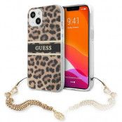 Guess Gold Chain Skal iPhone 13 Mini - Leopard