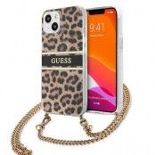 Guess Gold Strap Skal iPhone 13 Mini - Leopard