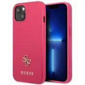 Guess iPhone 13 Mini Skal Saffiano Small Metall Logo - Rosa