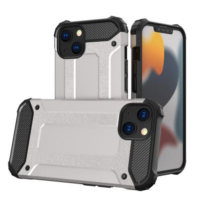 Hybrid Armor Tough Rugged Skal iPhone 13 mini - Silver