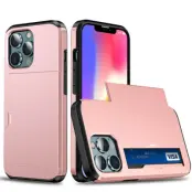 Hybrid Skal med Kortplats till iPhone 13 Mini - Roséguld