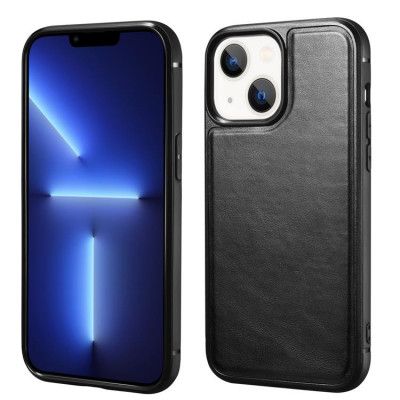 iCarer Magsafe Oil Wax Äkta Läder Skal iPhone 13 mini - Svart