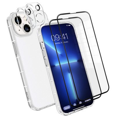 iPhone 13 Mini [5-PACK] 1 X Skal - 2 X Kameralinsskydd - 2 X Härdat Glas