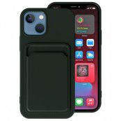 iPhone 13 Mini Skal med Kortfack - Mörk Grön