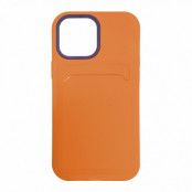 iPhone 13 mini Skyddande Skal med Kortficka - Orange / Mörkblå