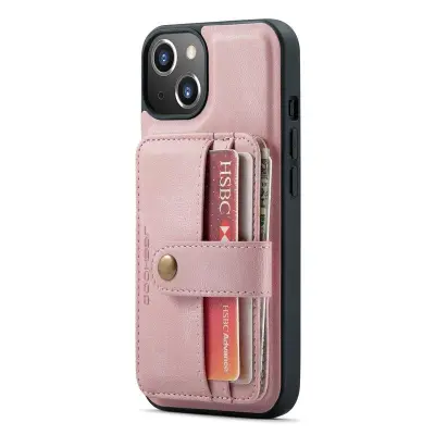 JEEHOOD 2-in-1 Magnetiskt Fodral KonstLäder för iPhone 13 mini - Rosa