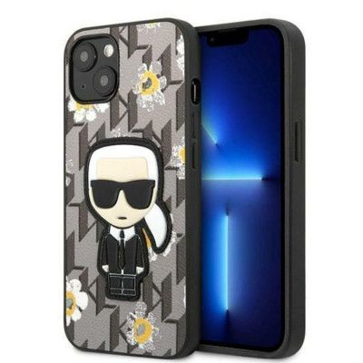 Karl Lagerfeld iPhone 13 mini Skal Flower Ikonik Karl - Grå