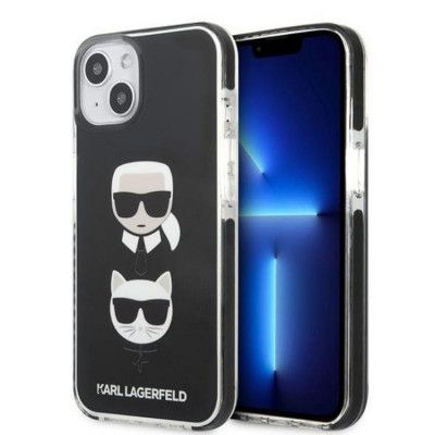Karl Lagerfeld iPhone 13 mini Skal Karl & Choupette Head - Svart