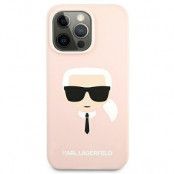 Karl Lagerfeld iPhone 13 Mini Skal Silikon Karl`s Head  Ljus Rosa