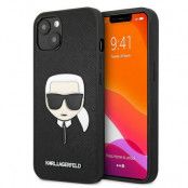 Karl Lagerfeld Saffiano Ikonik Karl`s Head Skal iPhone 13 Mini - Svart