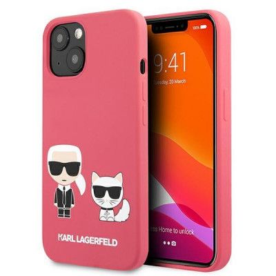 Karl Lagerfeld Silicone Karl & Choupette Skal iPhone 13 mini - Rosa