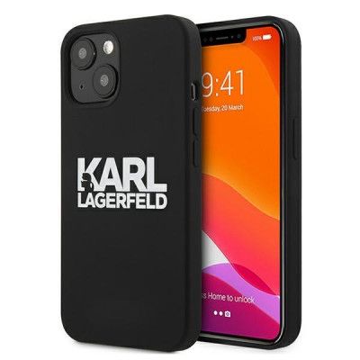 Karl Lagerfeld Silicone Stack Logo Skal iPhone 13 Mini - Svart