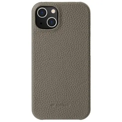 MELKCO iPhone 13 mini Mobilskal Äkta läder PC Grå