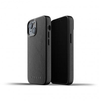 Mujjo Full Läder Mobilskal iPhone 13 Mini - Svart