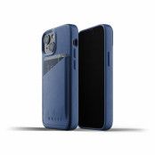 Mujjo Full Läder Plånboksfodral iPhone 13 Mini - Monacoblå