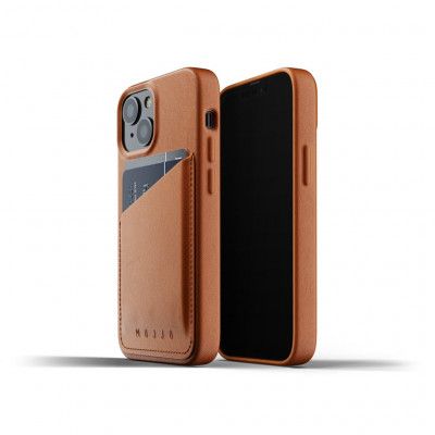 Mujjo Full Läder Plånboksfodral iPhone 13 Mini - Tan
