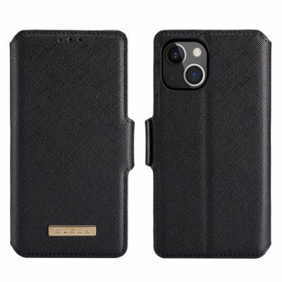 Muxma Saffiano Plånboksfodral till iPhone 13 Mini - Svart