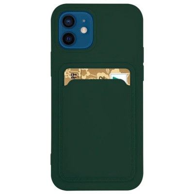 Silicone Korthållare Skal iPhone 13 Mini - Mörkgrön