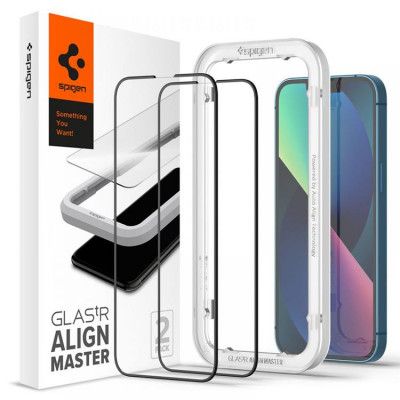 Spigen 2-Pack Härdat Glas iPhone 13 Mini - Svart