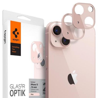 Spigen Optik.Tr 2-Pack Kameraskydd iPhone 13 Mini / 13 - Rosa