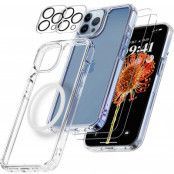 [6in1] Boom iPhone 13 Pro Max Skal, Kameralinsskydd, Härdat Glas, MagSafe Ring