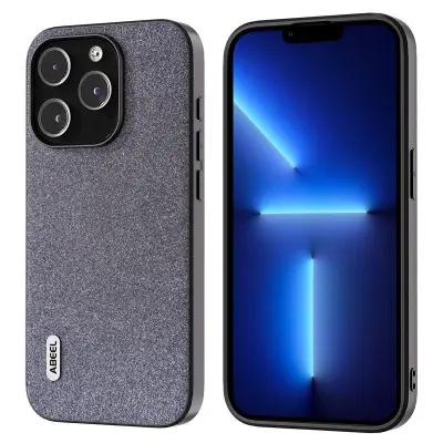 ABEEL iPhone 13 Pro Max Fodral Glitter KonstLäder Svart