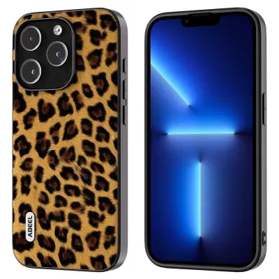 ABEEL iPhone 13 Pro Max Mobilskal PU Läder Leopard Textur Guld
