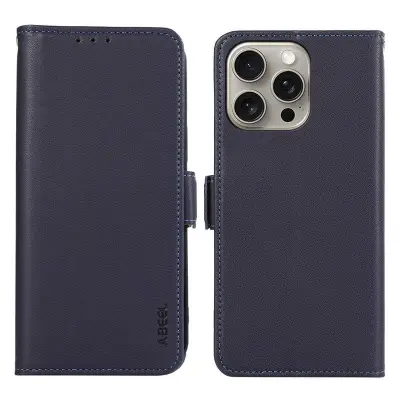 ABEEL iPhone 13 Pro Max Mobilskal KonstLäder RFID-Skydding - Blå