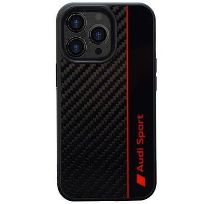 Audi iPhone 13 Pro Max Mobilskal Carbon Fiber Stripe - Svart